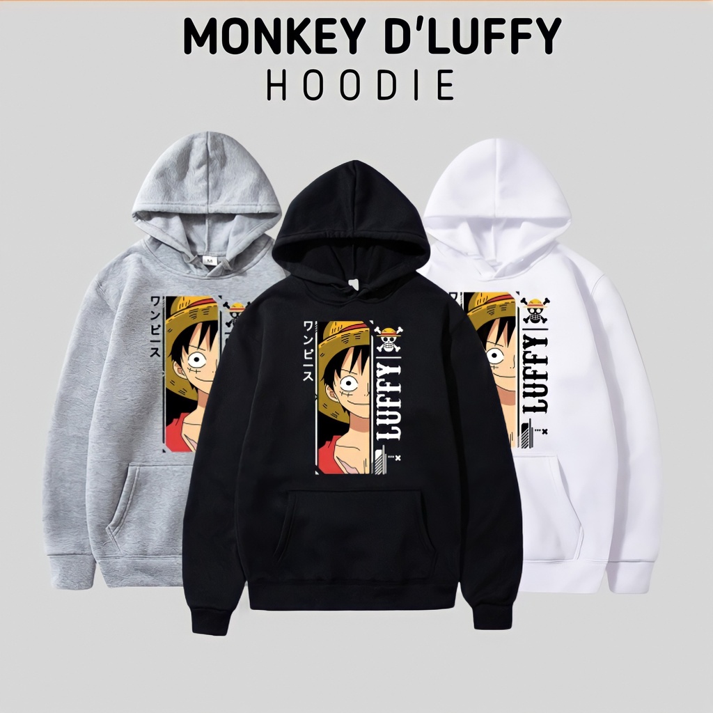 Hoodie Sweater Japan One Piece Anime D' Luffy Switer Jepang HunterXHunter Hodie Kartun Jepang Pria W