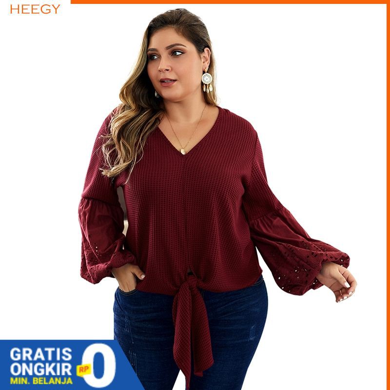 Baju Atasan Jumbo Sweater Rajut dengan Model Kancing Depan dan Lengan Panjang XL, 2XL, 3XL, 4XL