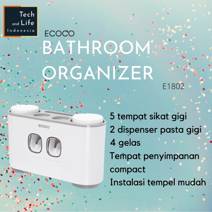 Ecoco Toothbrush Holder Rak Sikat Gigi Dispenser Odol E1802