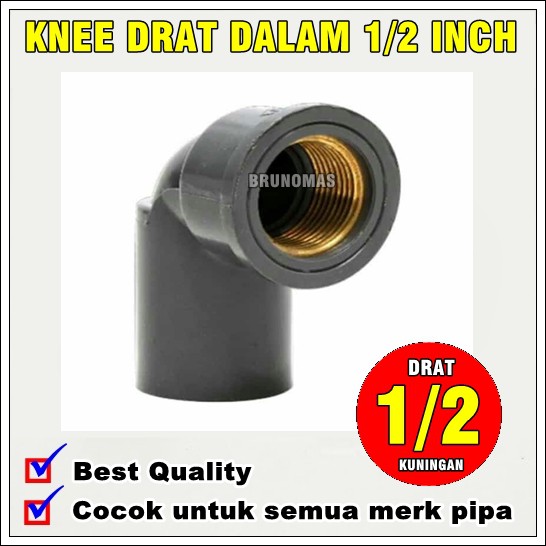 Sale Kdd Kuningan 1/2" Inc - Knee Drat Dalam - Faucet Elbow Metal Yk0RbQULmN0xp