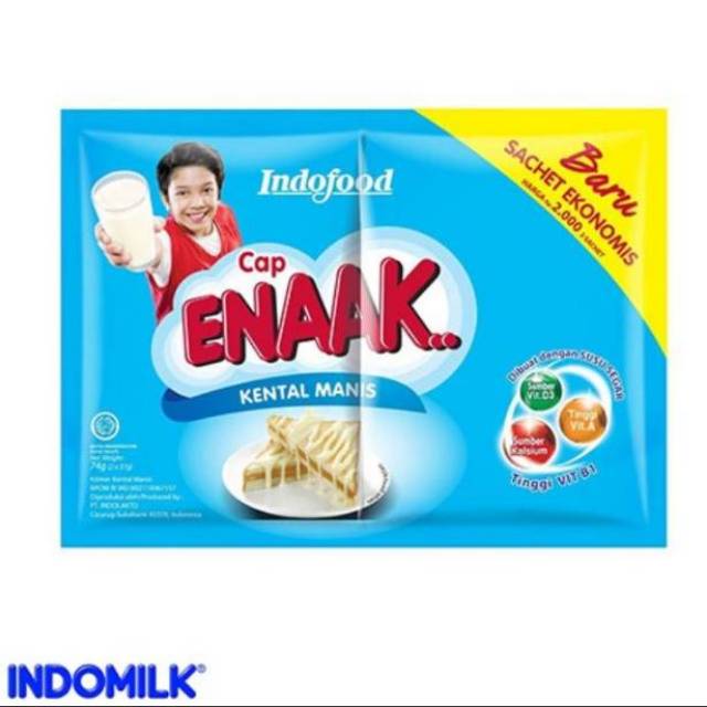 

(Khusus go-send) indomilk cap enaak krimer duo plain sachet 74 gr Renceng isi 6 pcs