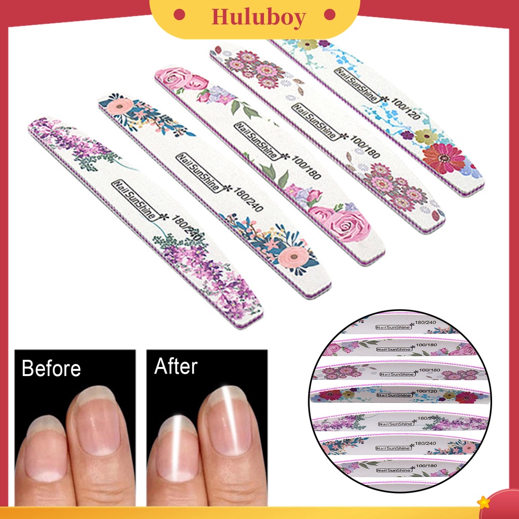 Huluboy Huluboy♡ 10pcs Alat Kikir Kuku DIY Bentuk Bulan Sabit / Bunga Untuk Wanita