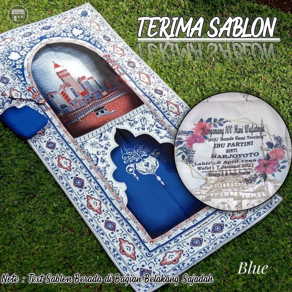 Sajadah Saten Plus Sablon Minimal 50pcs