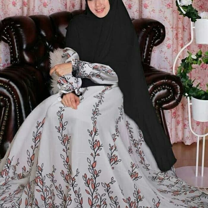 Murah Maxi Dress Jumbo Busui Naomi Wolfis Monalisa Ld110Cm Fit To Xl - Putih Terbatas