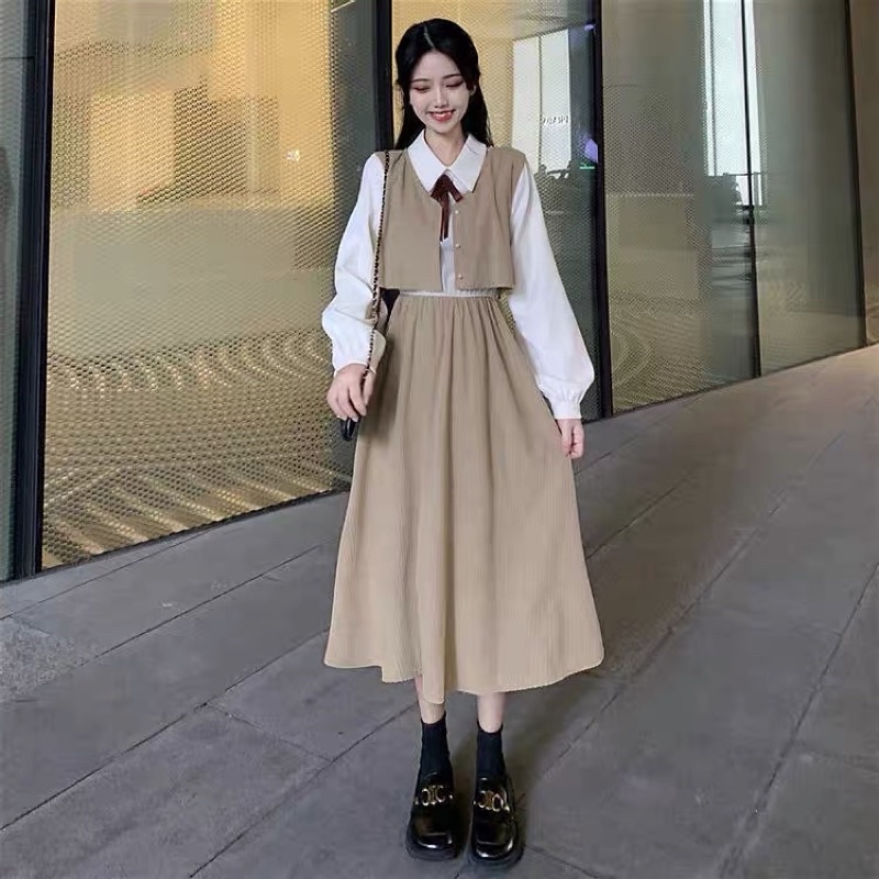 DRESS STUDENT KOREAN STYLE VINTAGE DRESS M110