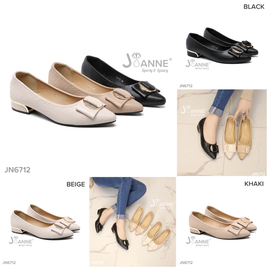 JOANNE Sepatu Kerja low Heels Block Shoes #JN6712 ORIGINAL