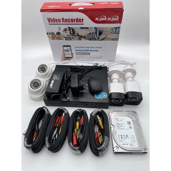 PAKET DVR KIT 4ch Full 5MP / apket kit 6CH /  paket kit 8CH / Paket kit 16CH paket dvr kit 4channel lengkap dengan cctv, hardisk , kabel cctv plus power