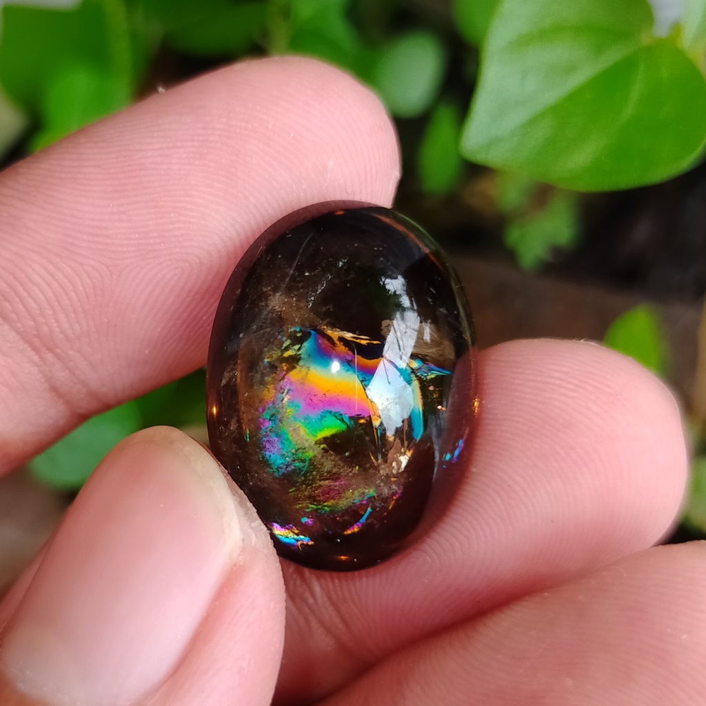 batu kecubung pelangi hitam asli super alam bkn akik wulung ruby cincin pria kinyang air bacan