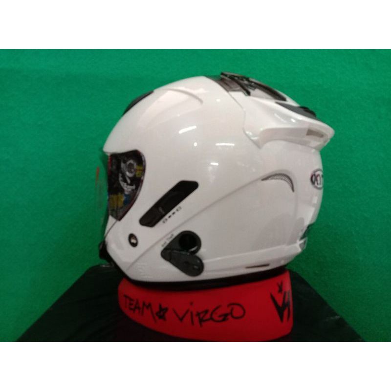 KYT HELM GALAXY SOLID WHITE FLAT R TERBARU