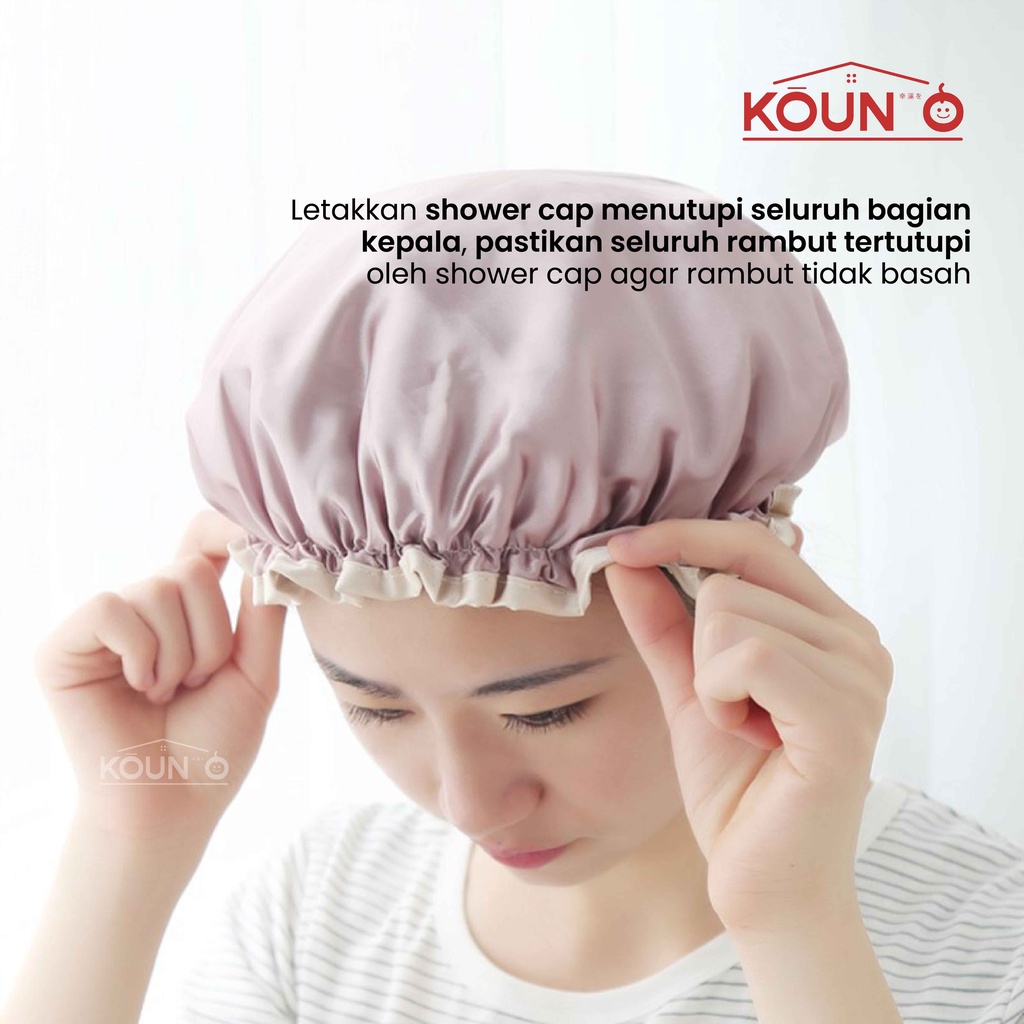 Shower Cap Penutup Kepala Mandi Penutup Rambut Topi Mandi Tutup Kepala Mandi Perlengkapan Mandi