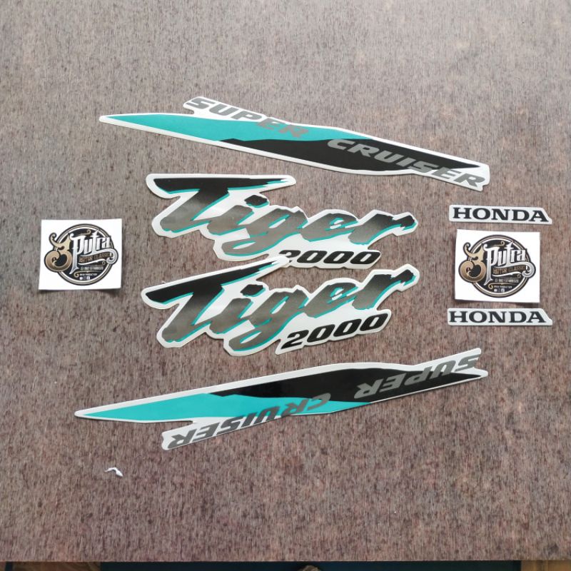 striping list sticker honda tiger lawas warna hijau hitam