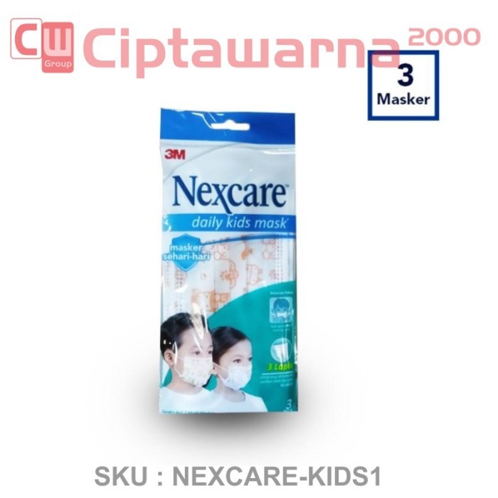 NEXCARE 3M Masker Dewasa Anak Hijab 1 Pack isi 3 ORIGINAL - Hijab