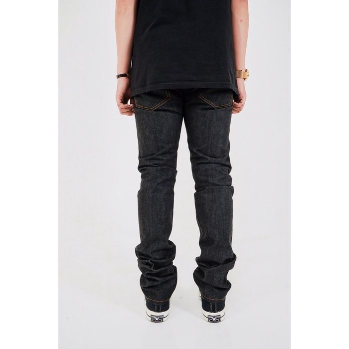 SVGE DENIM “Velmore” Black Indigo 14oz Raw Stretch Denim - Black Indigo, 30