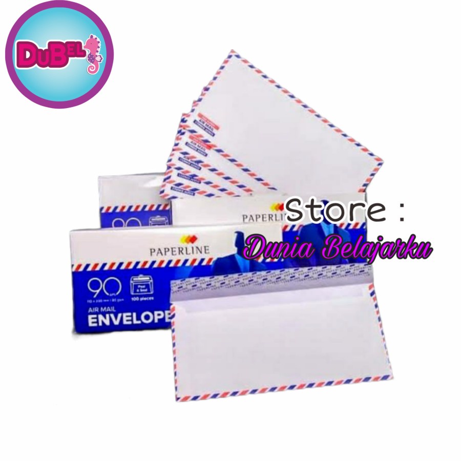 

Amplop Surat Paperline 90 APS Air Mail Amplop Putih 80 gsm Seal & Peel