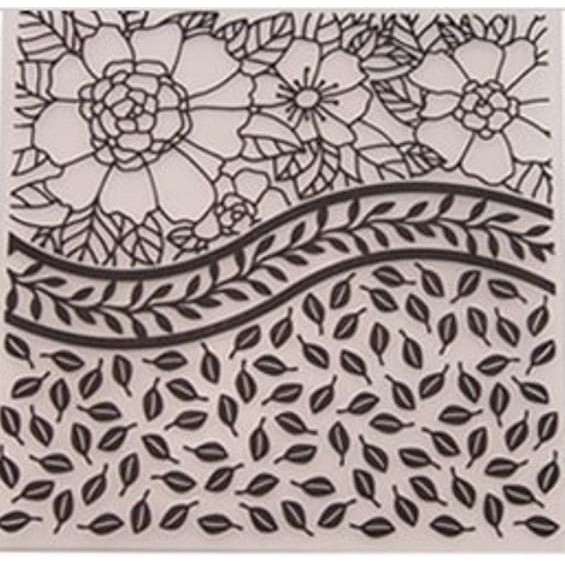 Card Cover Embossing Folder - Leaves &amp; Flowers Embellishments