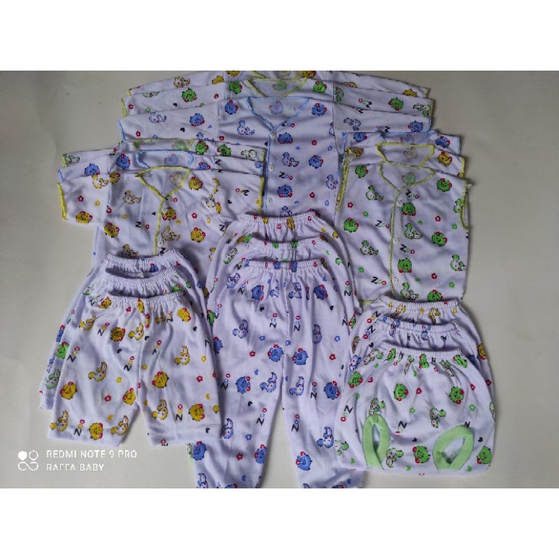 PAKET 18PCS/9STEL BAJU+CELANA BAYI MOTIF BEBEK