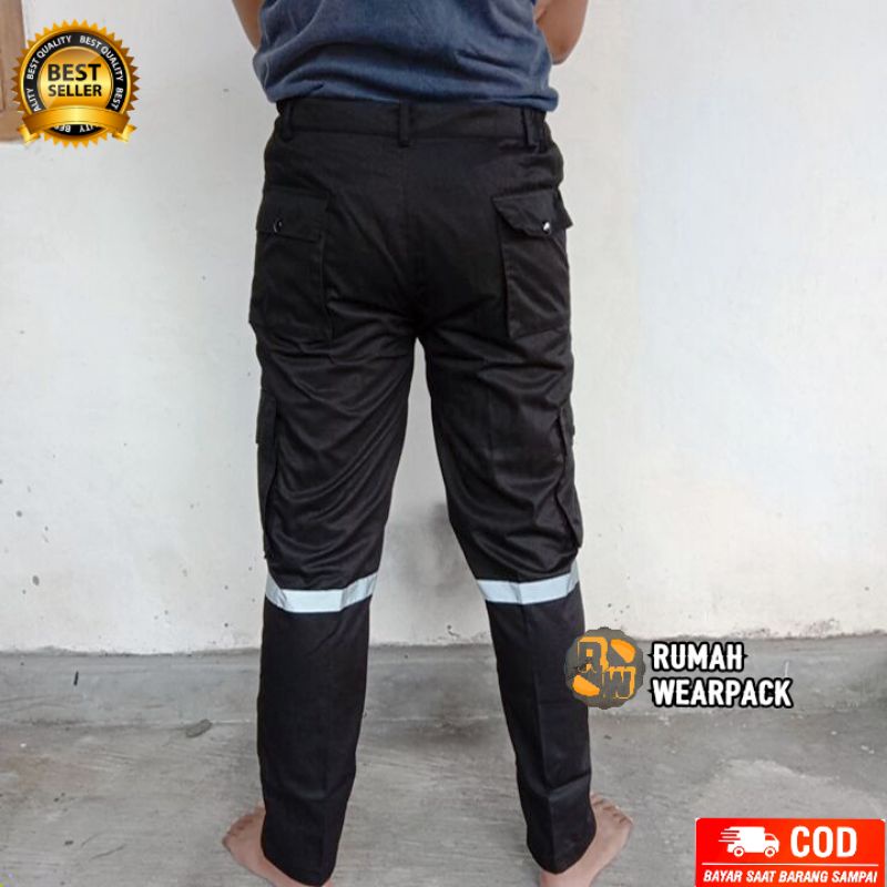 Celana Safety Panjang Celana Kerja Setelan Safety warna Hitam