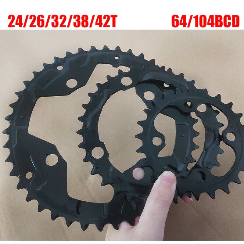 IMPORT 104/64 BCD Bicycle Chainring 24/26/32/38/42t MTB Chain Ring Double/Triple 10Speed Chainwheel