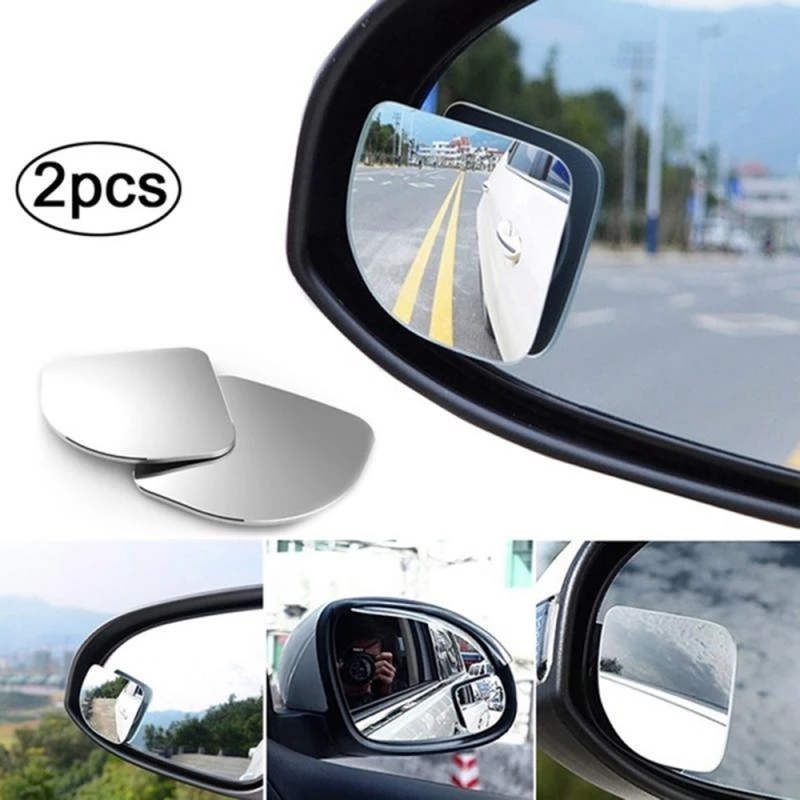 2pcs / Set Kaca Spion Tambahan Blind Spot Hd Bentuk Kipas 360 Derajat Untuk Mobil