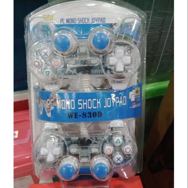 Stik stick pc double controller transparan lampu / gamepad usb double transparan lampu