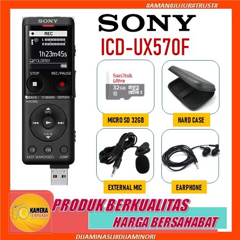 Sony ICD-UX570F ICD-UX570 Digital Voice Recorder/Alat Rekam Sony ICD-UX570F