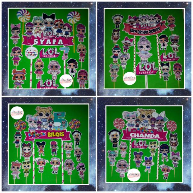 TEMA LOL / Topper Cake / Hiasan Kue Tart / Tusukan Kue, Pudding, Donat