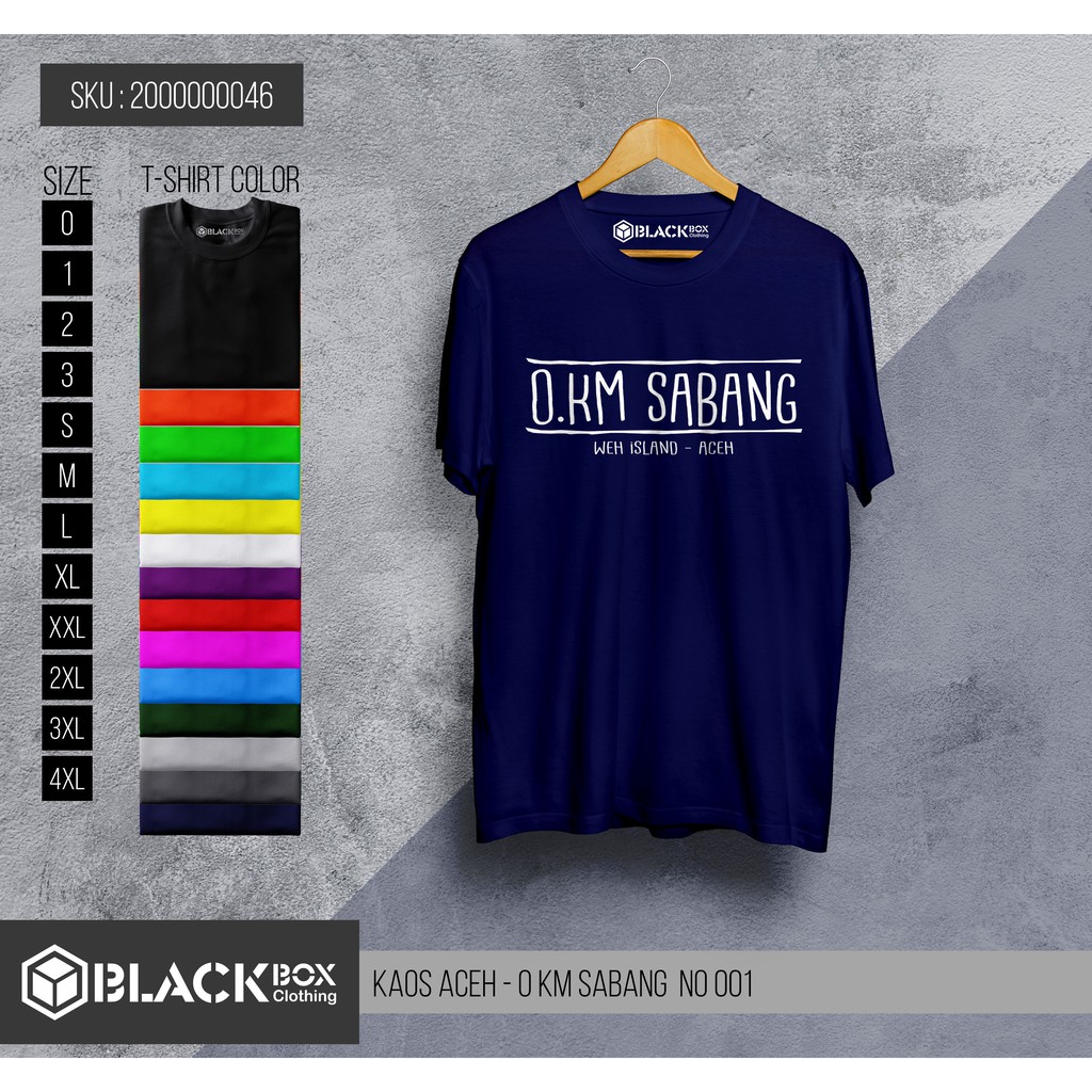 Kaos Sabang - Kaos 0KM Sabang Aceh - Kaos Pulau Weh - Kaos Baju Pakaian Premium Quality