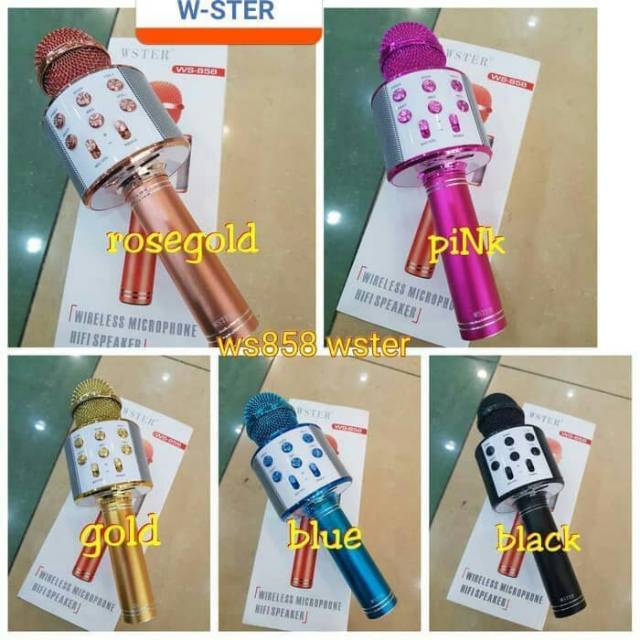 Mic Karaoke Mikrofon Wireless Bluetooth WS-858 Mic