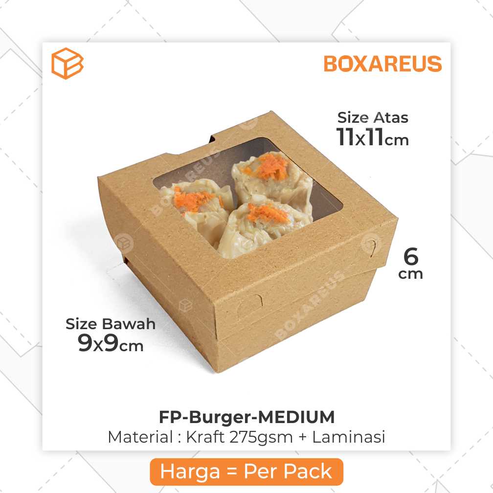 Box Dimsum Snack Box Burger Kotak Dus Makanan Takoyaki | FP Burger
