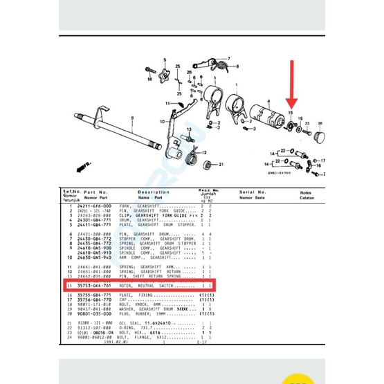 plat reng ring tembaga Swit switch switc swith netral top gear Honda Astrea star prima grand impress