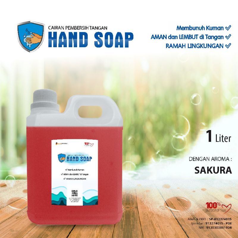 HandSoap pembersih tangan aneka aroma buah segar kemasan jurigen 1 liter