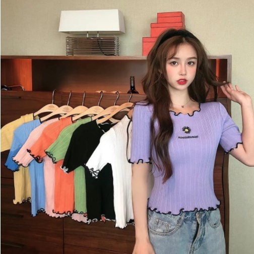 MakeGrosir - TOP JESWON KRIWIL RIB / Atasan Kaos Wanita