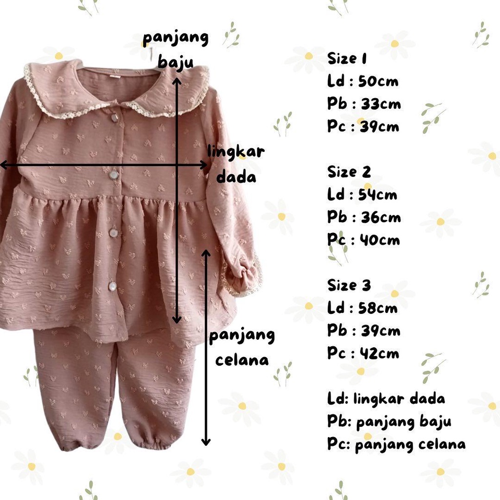 Setelan Baby Setelan anak perempuan Poppi/Bubble Gum One Set Crinkled Uragiri baju anak perempuan baju bayi perempuan setelan one set bayi rayon flowy  1 2 3 tahun