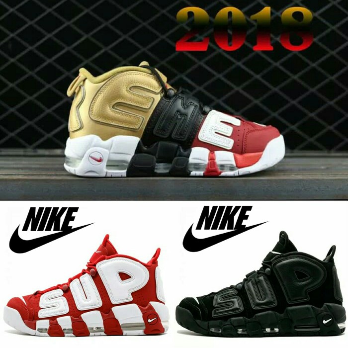 LXS228 Sepatu Nike air more uptempo supreme premium original