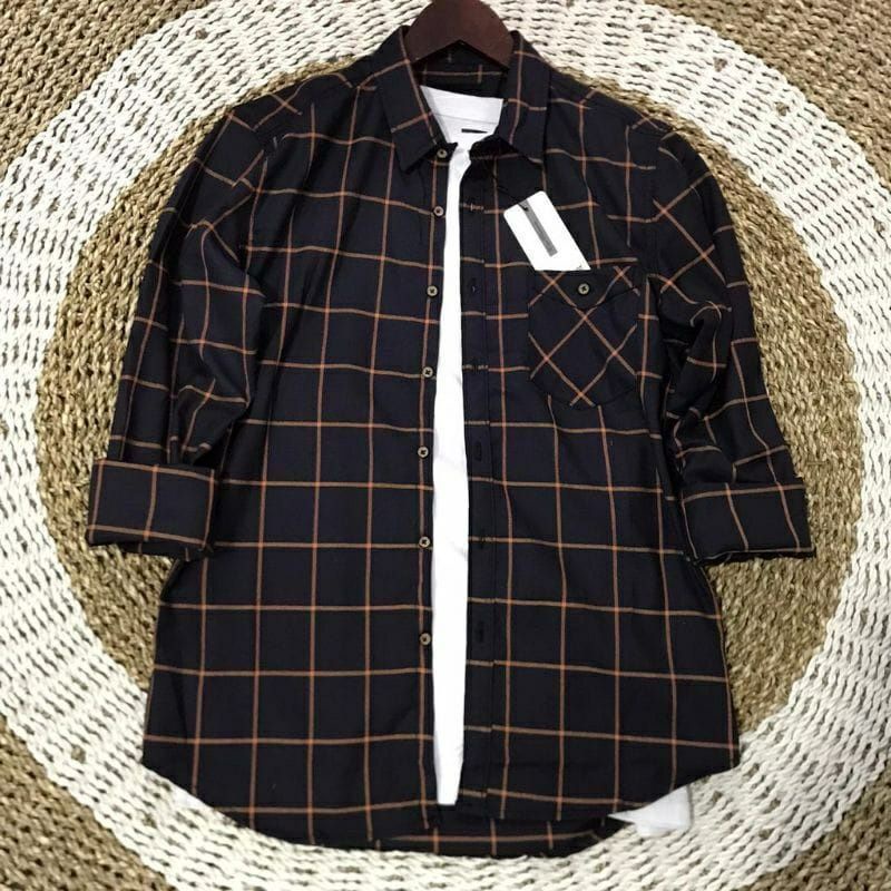 Kemeja Flanel Pria Lengan Panjang Kualitas Premium Kemeja Flanel Kotak kotak Lengan Panjang Atasan P