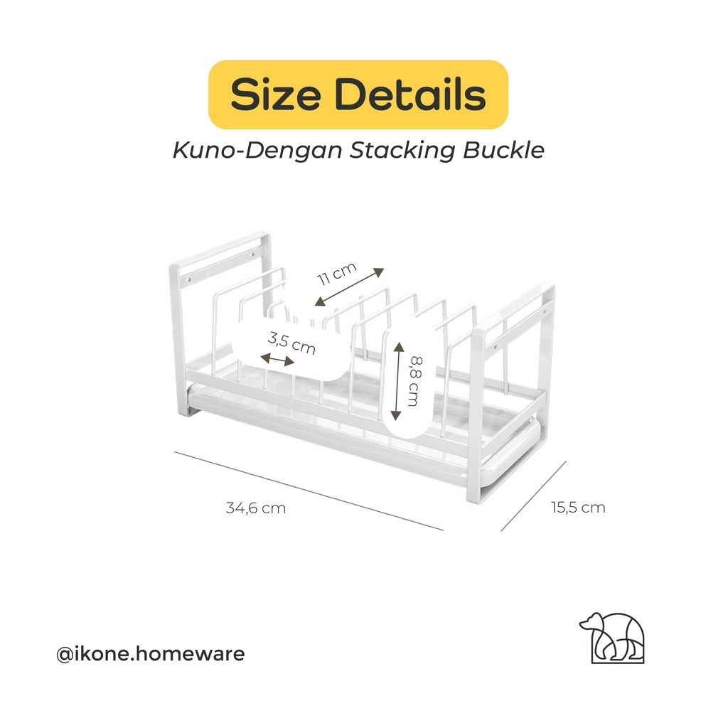 【IKONE】KUNO Rak Piring Perapi Dapur Organizer Piring Lemari Berkualitas Organizer Mangkok Piring Rak Dapur Rak Serbaguna