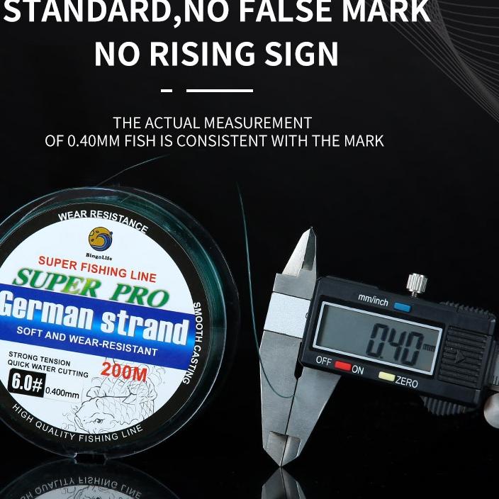 Bingolife Germany Fishing Line 200M Nilon Senar Set Peralatan Pancing Invisible Bahan Tahan Lama Pan