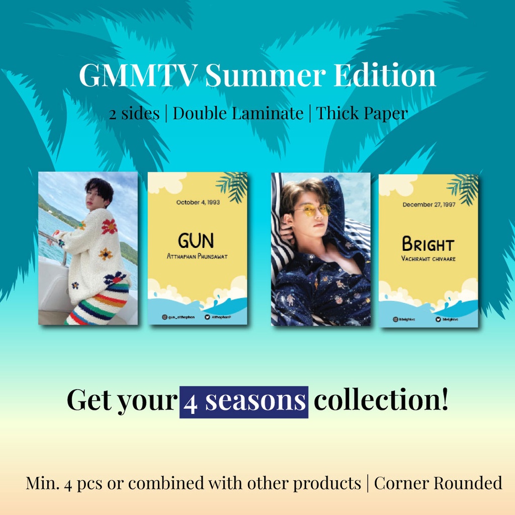 SUMMER ver. Unofficial Photocard 2 Sisi GMMTV Bright Win Ohm Nanon Raikantopeni Thailand