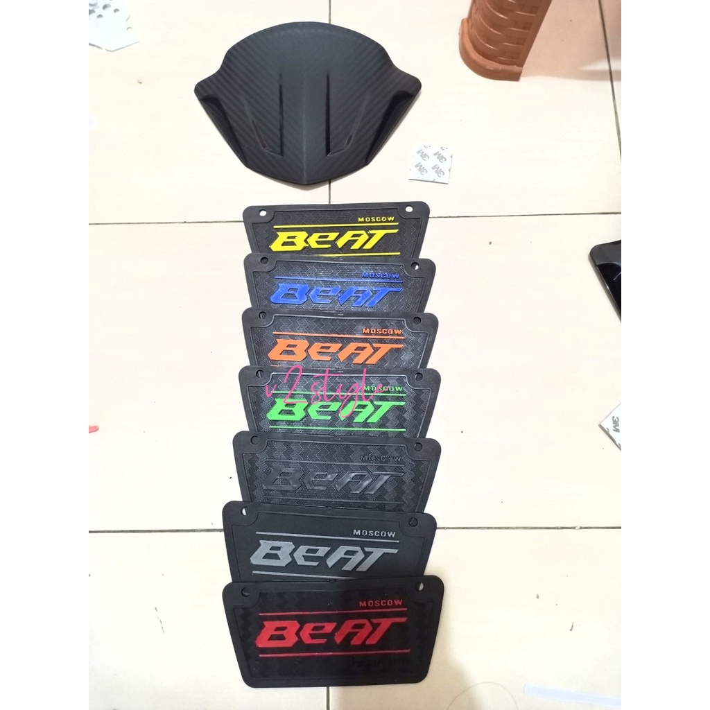 PAKET HEMAT 2IN1 VISOR BEATKARBU WINDSHILED BEAT KARBU+MUDFLAP BEAT KARBU OLD KARBON KOLONG SPAKBOR BAHAN KARET BERKUALITAS VARIASI HONDA BEAT KARBU VARIASI WARNA MUDFLAP MERAH BIRU KUNING HIJAU ORANGE SILVER HITAM