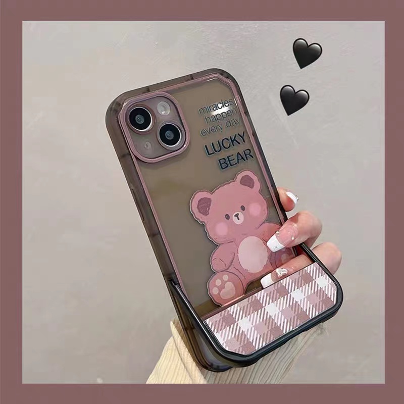 Soft Case TPU Transparan Motif Beruang Untuk iPhone 12 13 Se 2020 6 6S 7 8 Plus X XS XR 11 Pro Max