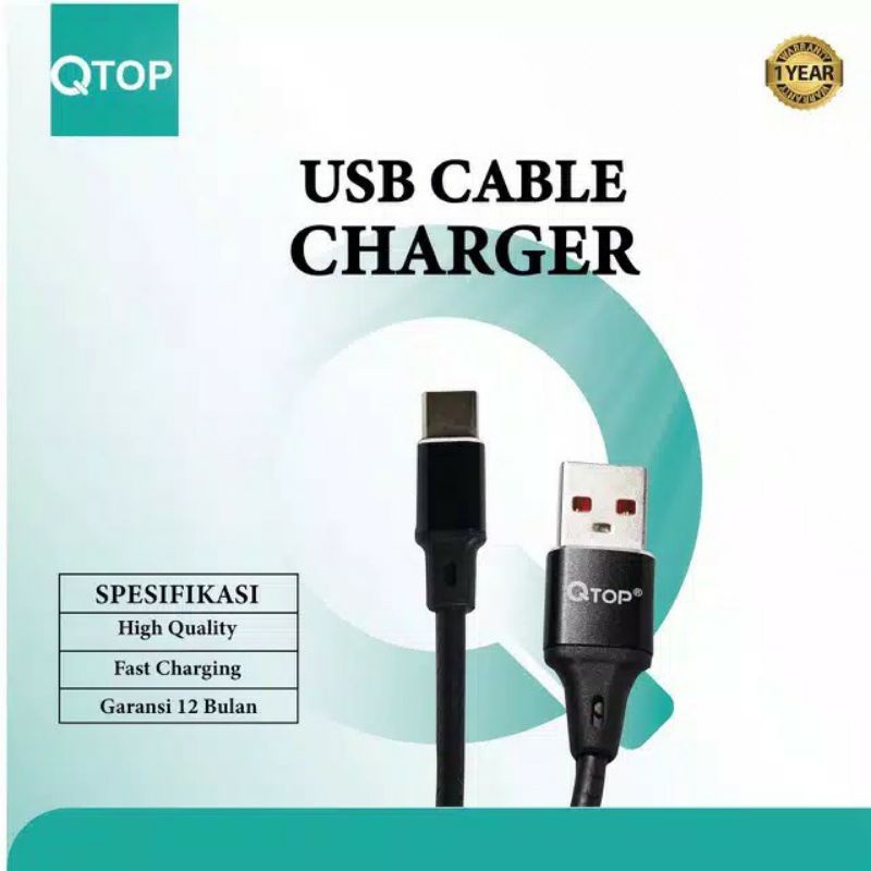 Kabel Data Qtop Botol USB 2.0 2A Fast Charging Cable 1 Meter Micro USB / Type-C