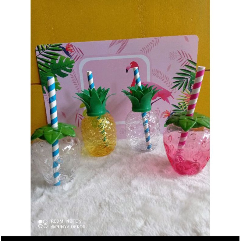 Tumbler Tempat minum anak unik nanas strawberry dan unicorn-1