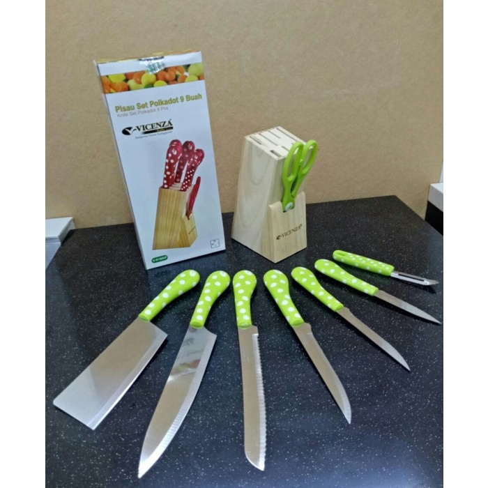 Pisau set Vicenza V918KP / Pisau set polkadot Vicenza promo