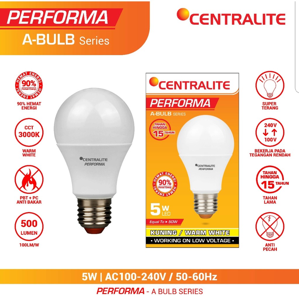 CTL 5W WW KUNING / LAMPU LED BULB CLASSIC 5W PERFORMA CTL / BOHLAM CAHAYA KUNING WW