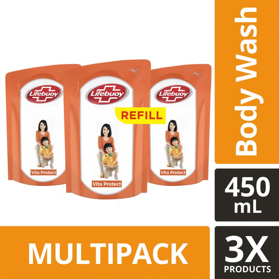 Lifebuoy Sabun Cair Vita Protect Refill 450ml Multi Pack