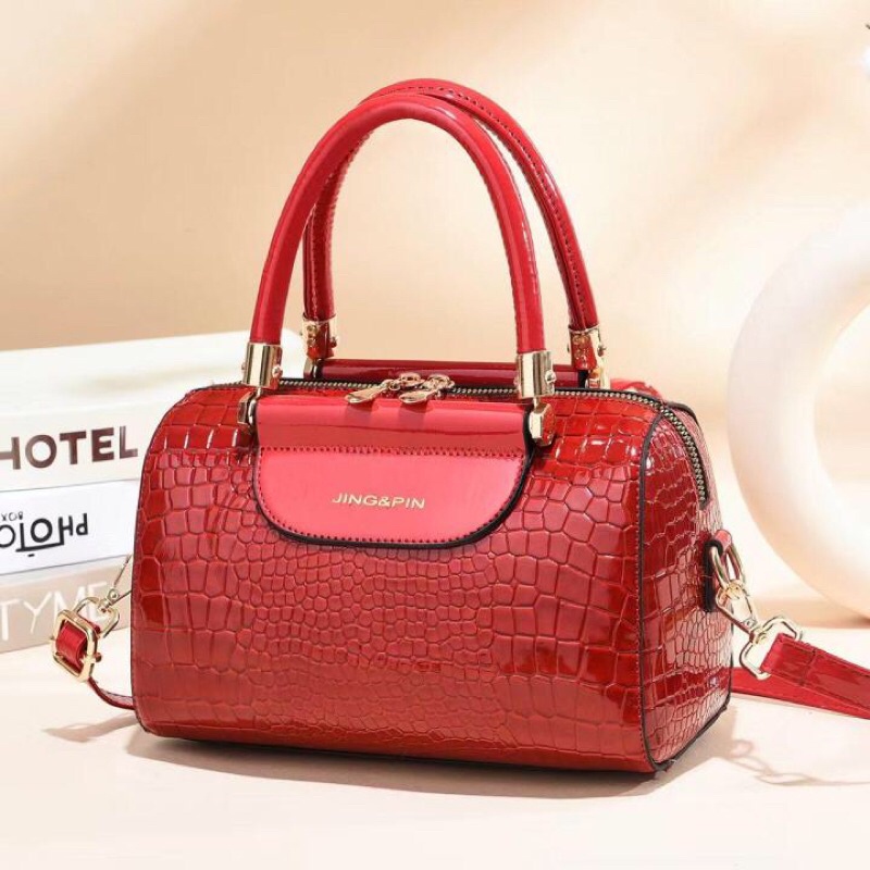 SG3492 Syafniegalery croco bag top handle import tas kulit