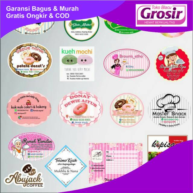 

SALE [Min 100] Stiker Kemasan Olshop Kue Toko TOKO BLACU