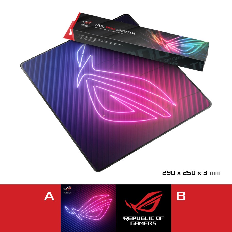 Jual MousePad Gaming ROG ukuran M 250 x 290 x 3 mm / Alas Mouse Gaming