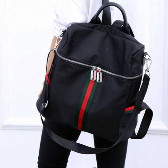 TAS RANSEL FASHION GUCCI NILON ZIPPER LIST