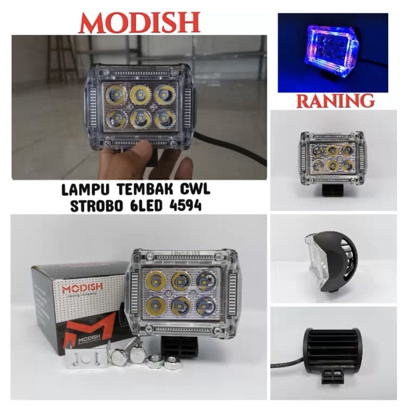 Lampu Tembak Led 6 Mata Transparan 3 In 1 / Lampu Led Good Quality PNP Universal - Charmoto